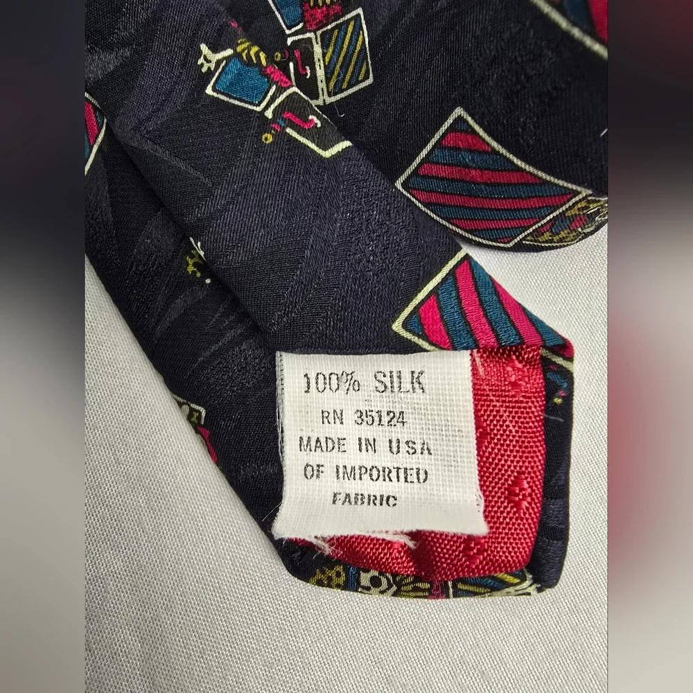 Bench Mark Vintage Jack In The Box Preppy Fun Classic Satin Silk Neck Tie